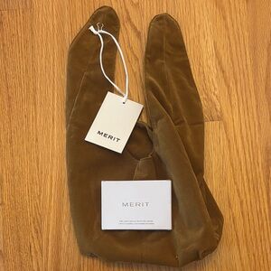 NWT Merit Brown Corduroy Bag & Card Case w/ Blotting papers